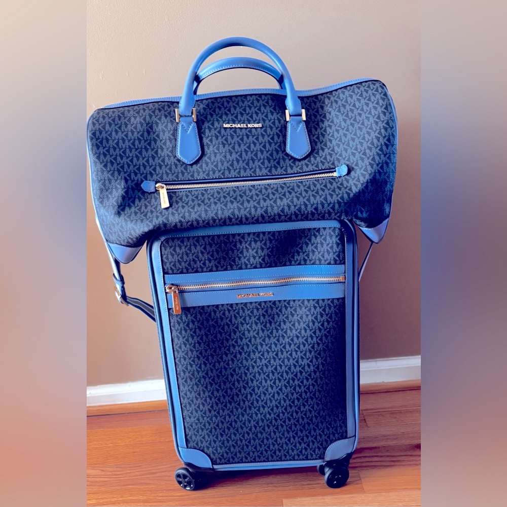 MK Logo Suitcase and Jet Set Travel XL Signature Duffel Bag. Used Once, Like New